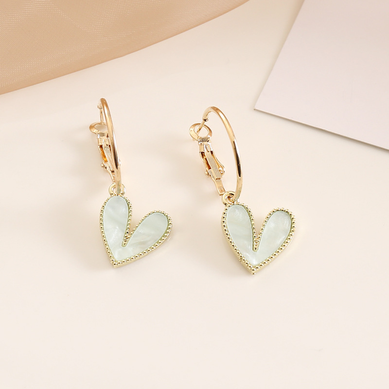 Holiday Occasion 1 Pair Fashion Multicolor Heart Alloy Women'S Drop Earrings Earrings Ear Studs