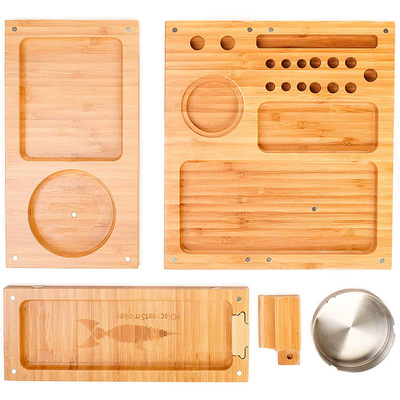 customized Bamboo Cut tobacco Tray originality Bamboo Smoke disk Medium and small Wood color Cut tobacco Cigarette Tray