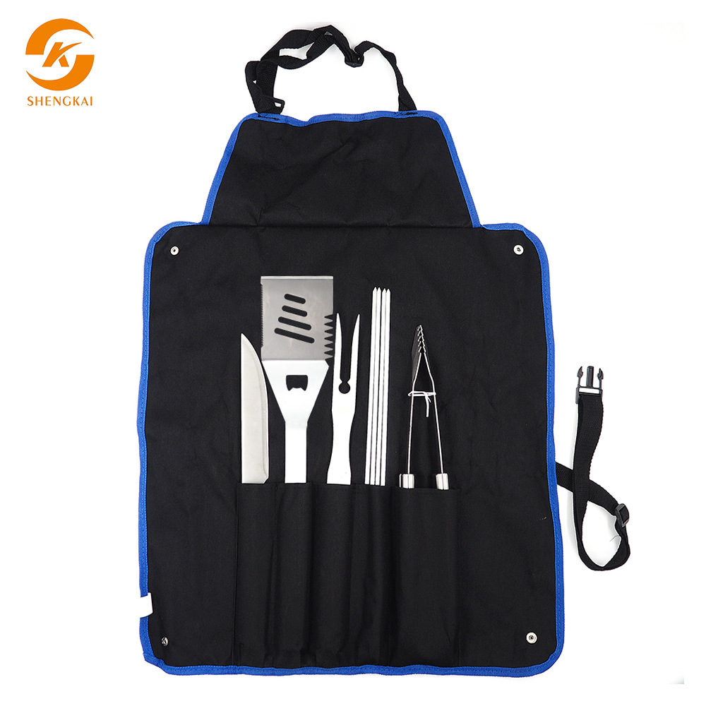 9件不锈钢烤具套装 多功能烧烤套装户外bbq工具便携套装 现货|ms