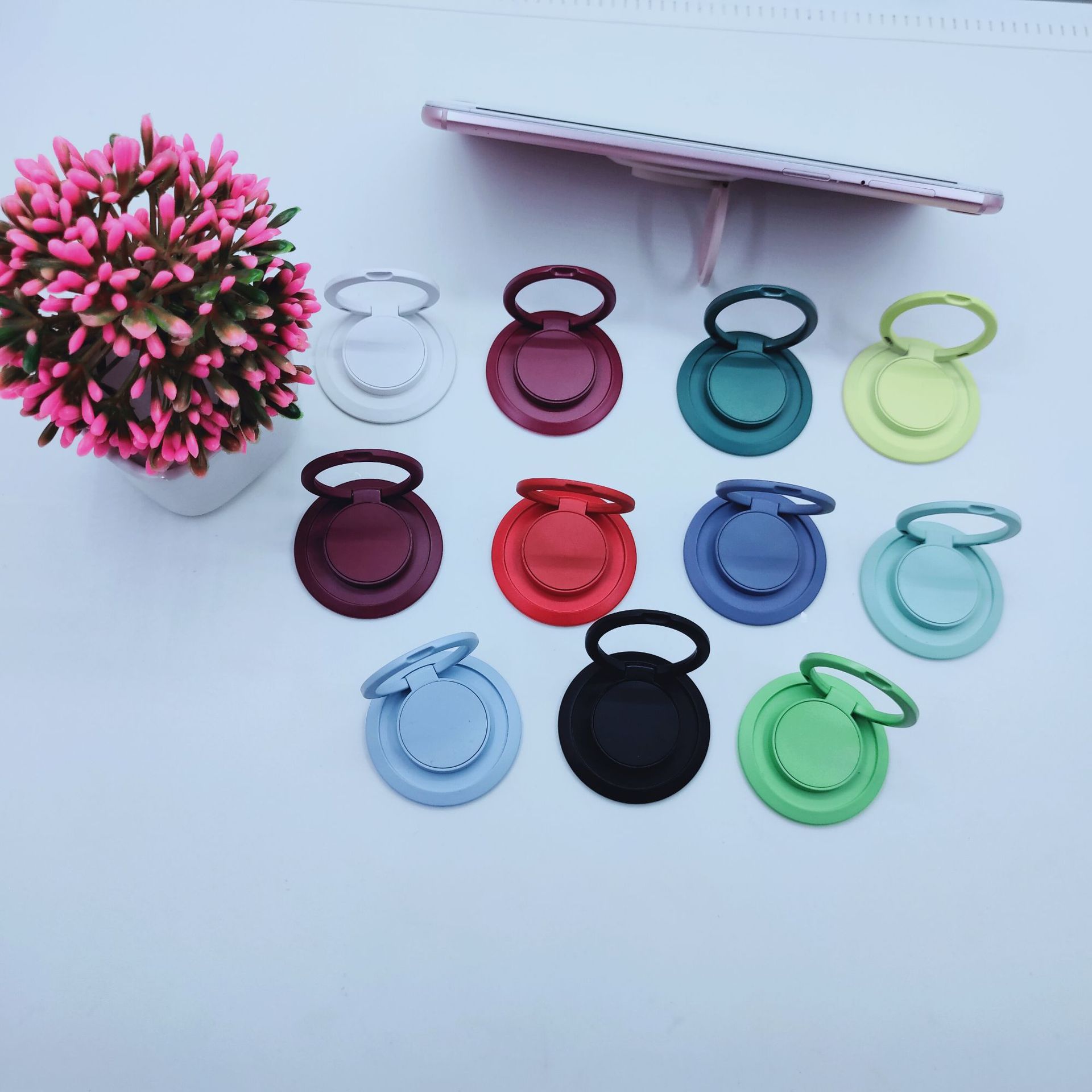 手机支架 烤漆圆盘指环扣 创意支架定制LOGO礼品通用懒人车载支架|ru