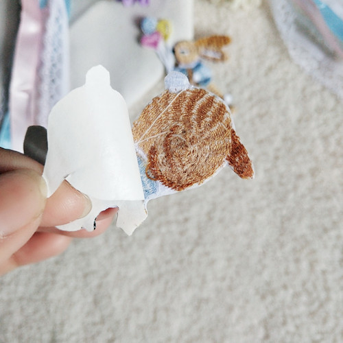 Fashionable Cute Cartoon Bunny Computer Embroidery Cloth Sticker Mobile Phone Case DIY Decorative Clothes Patch Decal Self-Adhesive
