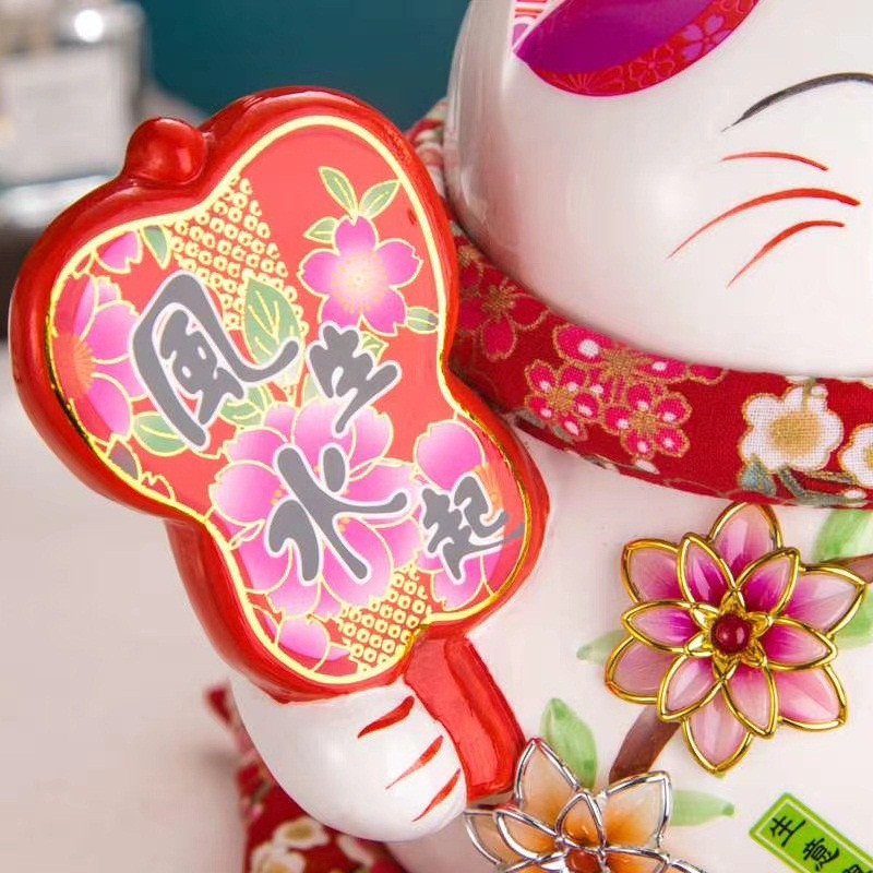 Fortuna gato decoración fortuna gato cerámica japonés caja ahorro tienda apertura inauguración exquisito regalo creativo
