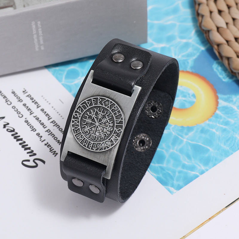Hot-selling leather fashion simple retro punk bracelet menu0027s jewelry nihaojewelry
