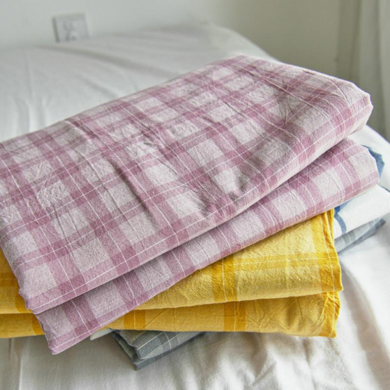 Cotton Bed Sheet Single Piece Cotton Student Dormitory Single Bed Color Plaid Quilt Single Quilt Cover Three Piece Set