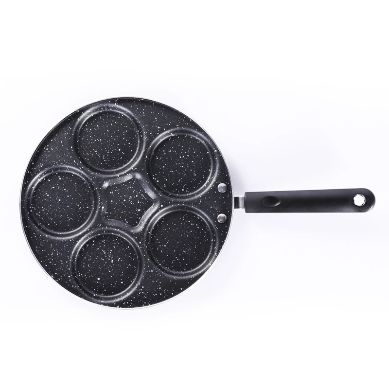 Сковорода Mai Fanshi 5 Confucius Pan Pan Polyn Breakfast Pot Frying Dumpling Pot Egg Burger Form Mold Dumpling Pot 5-hole Egg Gripper