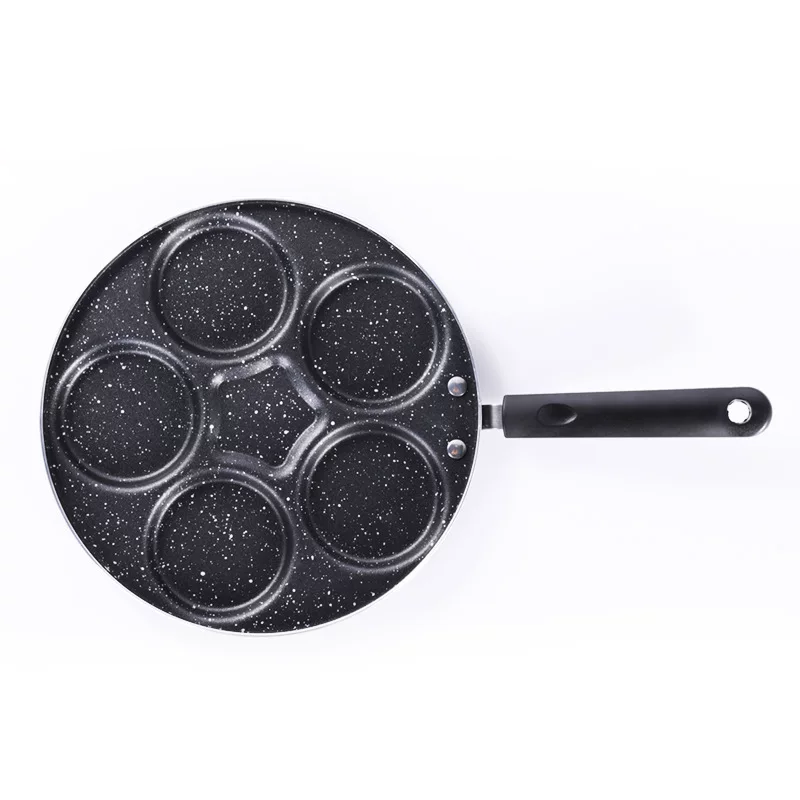 Сковорода Mai Fanshi 5 Confucius Pan Pan Polyn Breakfast Pot Frying Dumpling Pot Egg Burger Form Mold Dumpling Pot 5-hole Egg Gripper