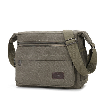 Bolso de mensajero de lona para hombre, gran capacidad, múltiples compartimentos, estilo casual