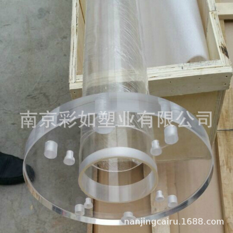 高透明亚克力板盲法兰盘DN国标有机玻璃法兰盘圆板透视窗筛盘定制