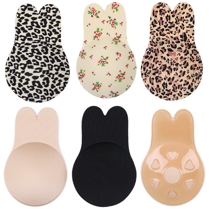 Reusable Rabbit Ear Adhesive Bra Washable Bunny Push Up Bra