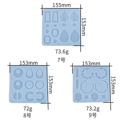 Proud diy crystal drop glue earrings ear pendant mold geometric collection mold resin ring production