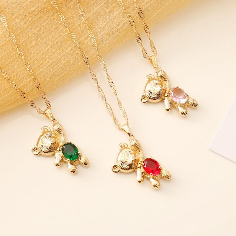 Fashion Multicolor Bear Necklace display picture 1