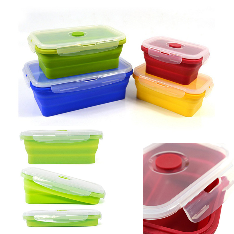 Food Grade Silicone Folding Lunch Box Lunch Box Preservation Box Insulation Bowl Silicone Folding Lunch Box Retractable