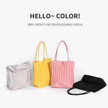 「柚夏」慵懒风21Neispace泰国原创设计师品牌褶皱单肩包水桶包女