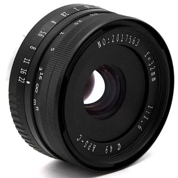 1 套 黑色 塑料 32mm F1.6 大光圈 手动 定焦 镜头 APS-C i296695