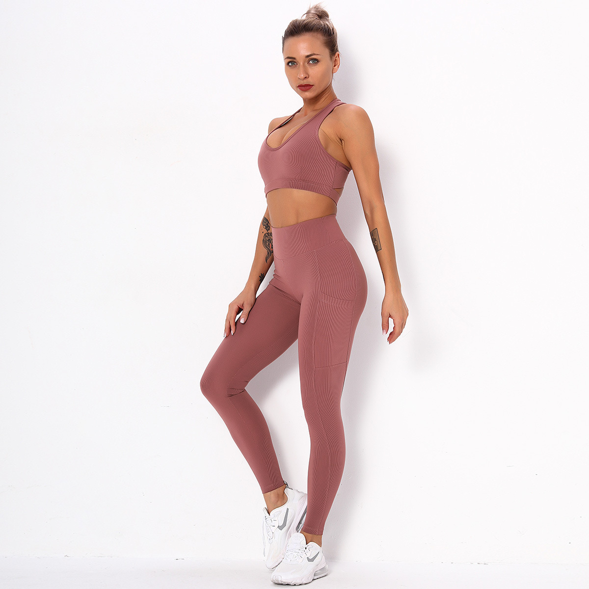 seamless knitted tight-fitting sports yoga clothes  NSLX12847