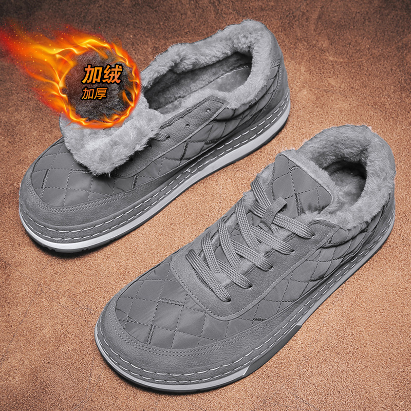 Insulated low keep warm casual sneakers with down flat for students