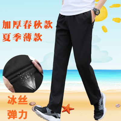 summer Sports pants trousers thickening Cross border Men's trousers Quick drying Elastic force Thin section Borneol Casual pants spring and autumn wholesale