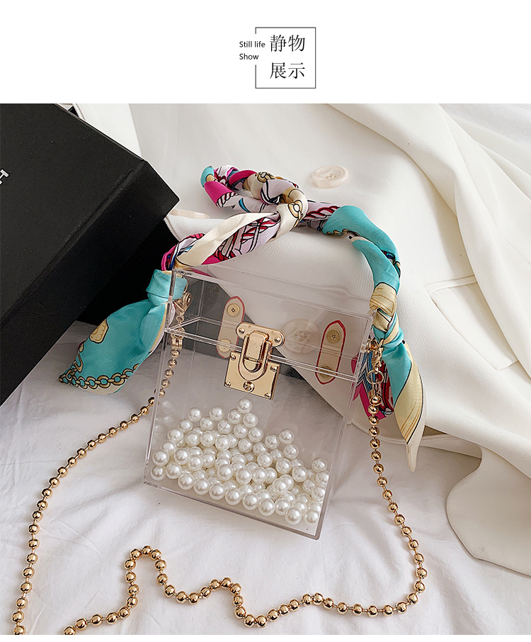 New Trendy Lock Silk Scarf Chain Fashion Single Shoulder Messenger Bag For Women display picture 1