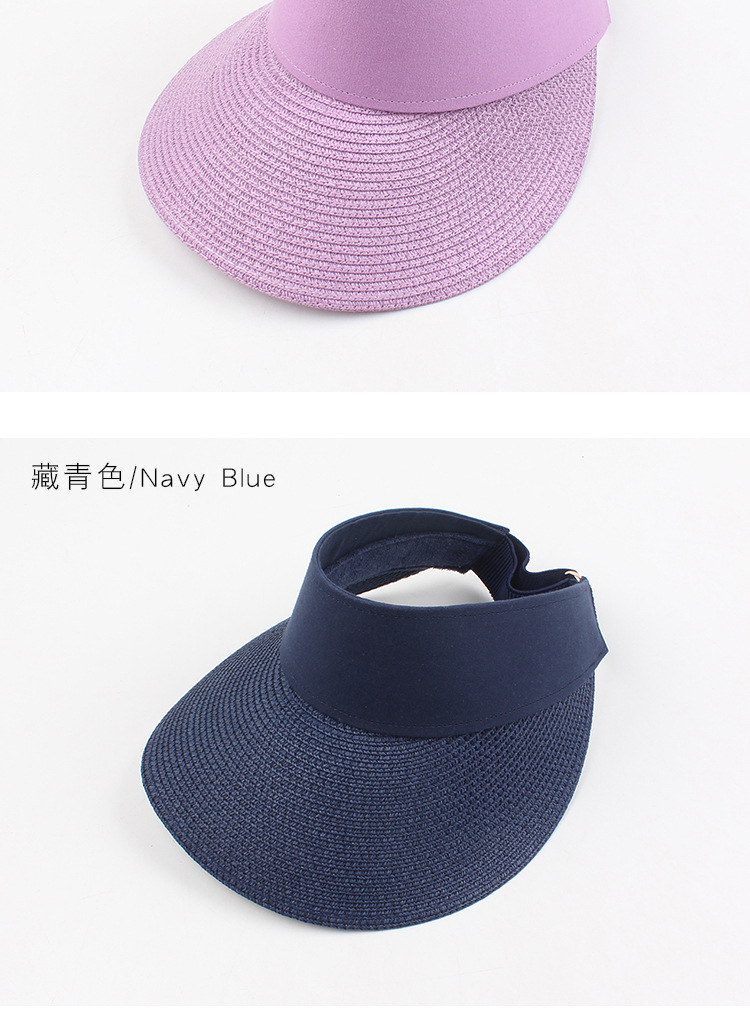 Empty Top Hat Summer Outdoor Cycling Sunscreen Sun Hat Korean Fashion Wild Straw Sun Hat Holiday Beach Straw Hat Wholesale Nihaojewelry display picture 8