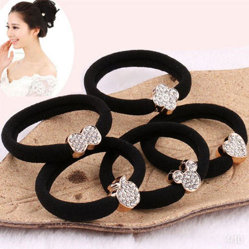 Black High-Elastic Korean Style Hair Tie Rubber Band Skirt Hair Accessory Thickened Small Decorative Hair Accessory