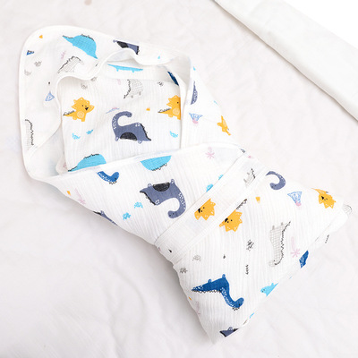 纱布秋冬抱被婴儿包被春夏包巾muslin新生儿包巾襁褓巾春秋水洗棉