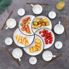 網紅月亮盤團圓碗碟拼盤陶瓷餐具組合家庭聚餐盤拼碟擺盤碗筷套裝