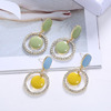 Earrings, metal fresh silver needle, Korean style, silver 925 sample