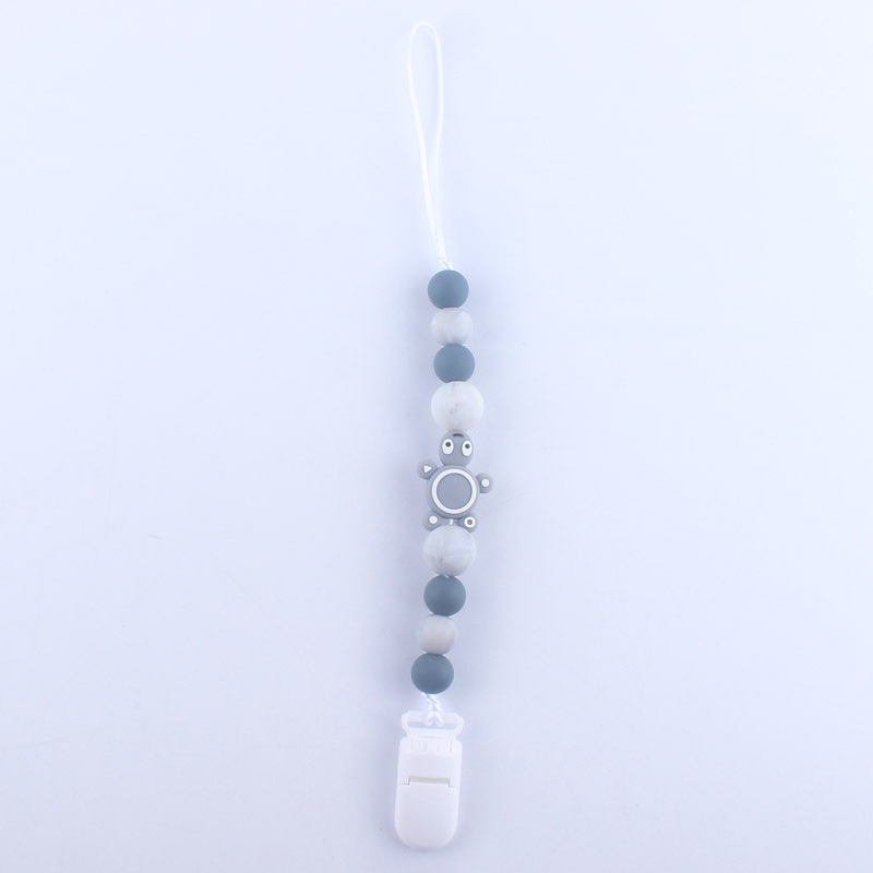 Bebé tortuga de silicona pezón Cadena de clip dientes de bebé Cadena de molienda cadena anti-caída calmante teether pezón