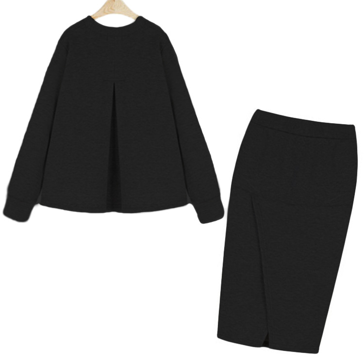 plus size long-sleeved sweatershirt & skirt two-piece  NSJR51568