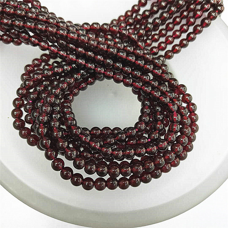 Factory direct sales of natural 5A-grade garnet loose beads, wholesale of semi-finished purple-toothed black round beads, and jewelry matching beads detail image 8