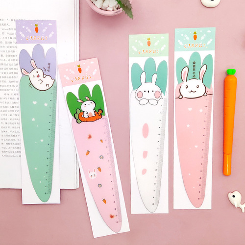 15CM Ruler Cute Carrot Magnetic Soft Ruler Drawing Tool Bookmark Cartoon Scale Creative Student Stationery