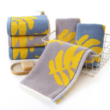 批发金色叶子成人洗脸巾家用男女洁面巾棉毛巾竹纤维柔软吸水亲肤