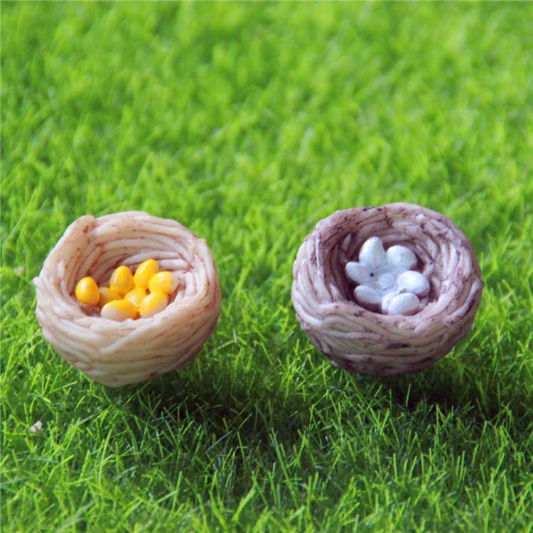 微景觀心理沙盤擺件  生態瓶造景配件  卡通樹脂鳥窩  小型擺件