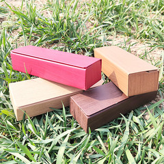 新款時尚老花兒童商務近視眼鏡盒批發時尚便攜PU木紋收納盒鐵盒