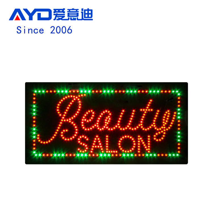 跨境货源LED广告牌美容院灯牌挂式灯箱 LED Beauty Salon 60x30cm