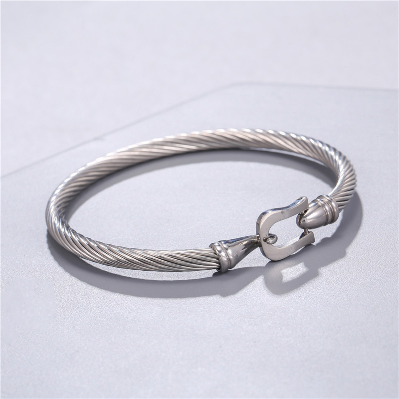 Hip Hop Titanium Steel Open Bracelet display picture 7