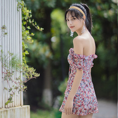 2023 New Simple and Fashionable Floral Women's One-piece Swimsuit Sexy Braided Covering Stomach Slimming Beach Swimwear