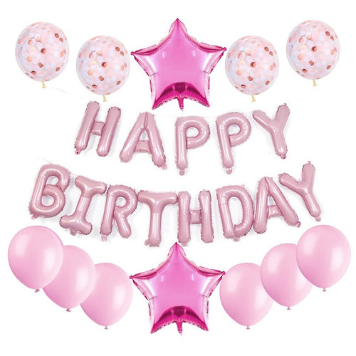 Cross-border HAPPY BIRTHDAY 18-inch star sparkling balloon set Children's party birthday package
