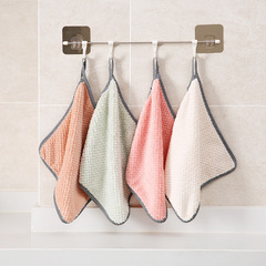 Hanging coral velvet hand towel, cleaning rag, dishcloth, kitchen cleaning towel, household lint-free absorbent towel