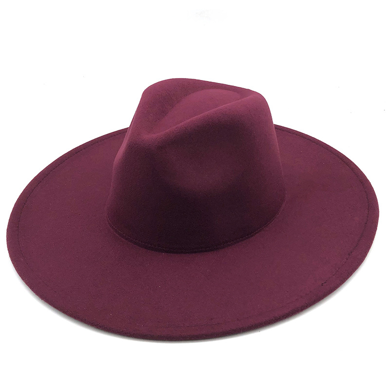 Fashion Casual Solid Color Big Side Woolen Top Hat display picture 4