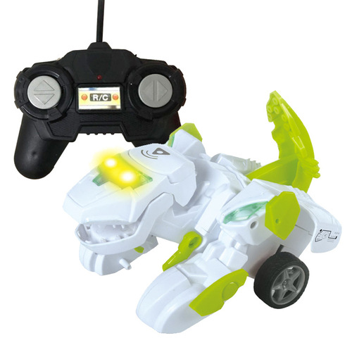 2.4G electric deformation wireless remote control dinosaur chariot with light and music deformation robot model toy