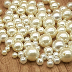 Highlight light 1mm-20mm abs hole round bead imitation pearl fashion accessory DIY jewelry components