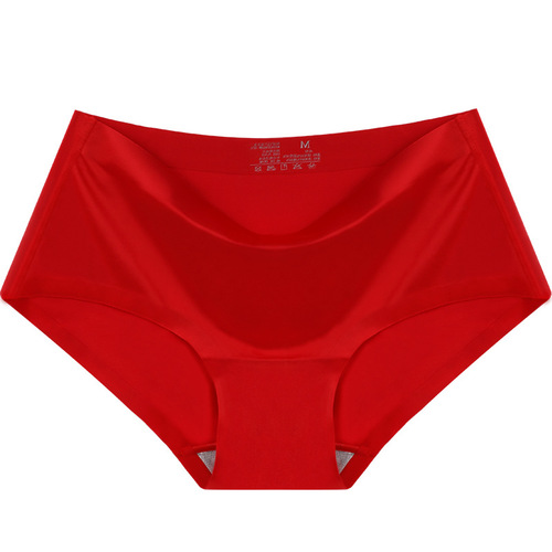 Fat mm enlarged and fattened seamless comfortable and sexy glossy mid-waist women's underwear