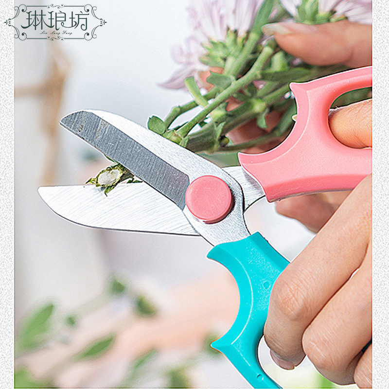 Tijeras florales boca ancha boca puntiaguda embalaje de flores herramientas florales planta verde flor hecha a mano rama ahorro de mano de obra tijeras florales