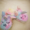 Manufacturers supply color foreign trade plush slippers, unicorn children's slippers, warm bag heel waterproof TPR bottom