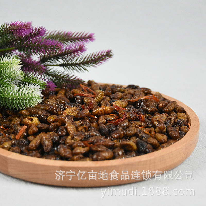 新鲜生蚕蛹桑蚕蛹酥脆醇香鲜香油炸蚕蛹黄金蚕蛹|ms