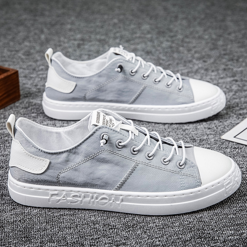 男鞋夏季透氣老北京布鞋壹腳蹬懶人帆布潮鞋潮流百搭小白休閑板鞋