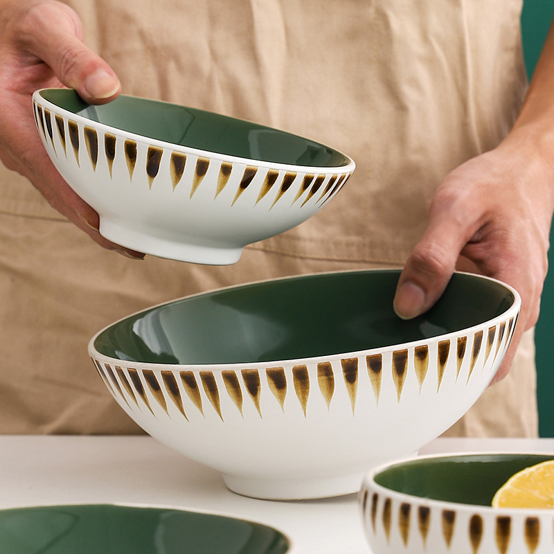 INS nórdico creativo tazón de cerámica y combinación de platos desayuno doméstico tazón de arroz tazón de fideos tazón de sopa Hotel plato occidental traje