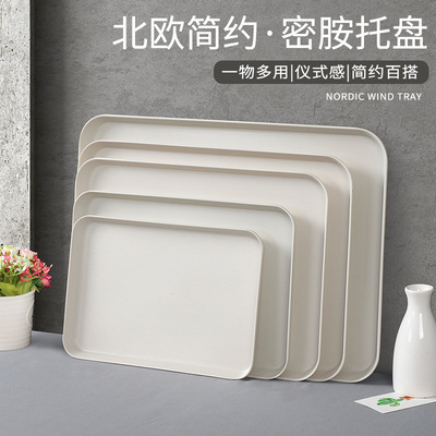 Xiangyuan Nordic Melamine tableware Tray tea tray household hotel commercial Melamine rectangle plate Plastic