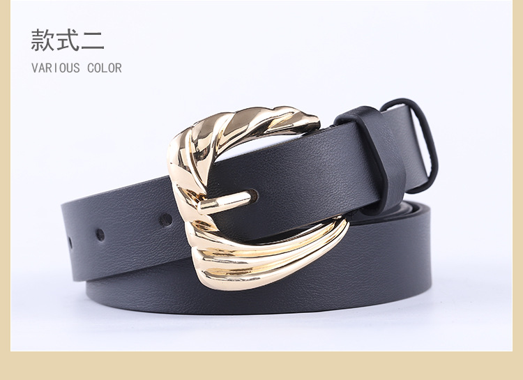 Combination With Black Gold Buckle Belt Ladies Fashion Pattern Pin Buckle Decorative Belt Women Wholesale Nihaojewelry display picture 13